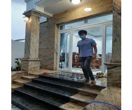 Cầu thang đá hoa cương đen 076 Cầu thang đá hoa cương đen 076