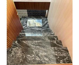 Cầu thang đá hoa cương màu đen 014 Cầu thang đá hoa cương màu đen 014