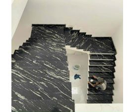 Cầu thang đá hoa cương màu đen 019 Cầu thang đá hoa cương màu đen 019