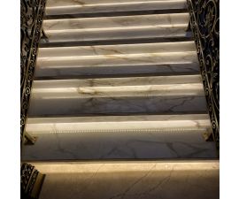 Cầu thang đá hoa cương trắng 009 Cầu thang đá hoa cương trắng 009