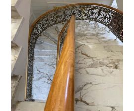 Cầu thang đá hoa cương trắng 019 Cầu thang đá hoa cương trắng 019