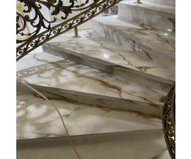 Cầu thang đá hoa cương trắng 030 Cầu thang đá hoa cương trắng 030