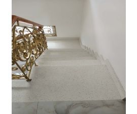 Cầu thang đá hoa cương trắng 058 Cầu thang đá hoa cương trắng 058