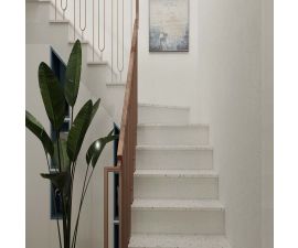 Cầu thang đá hoa cương trắng 096 Cầu thang đá hoa cương trắng 096