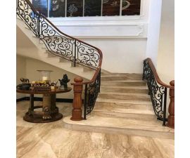 Cầu thang đá hoa cương vàng 057 Cầu thang đá hoa cương vàng 057