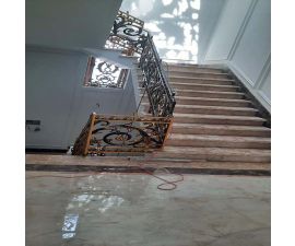 cầu thang đá hoa cương vàng 074 cầu thang đá hoa cương vàng 074