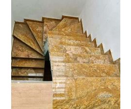 cầu thang đá hoa cương vàng 094 cầu thang đá hoa cương vàng 094