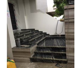 Cầu thang đá hoa cương đen 023 Cầu thang đá hoa cương đen 023