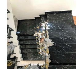 Cầu thang đá hoa cương màu đen 007 Cầu thang đá hoa cương màu đen 007