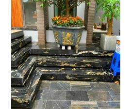 Cầu thang đá hoa cương màu đen 009 Cầu thang đá hoa cương màu đen 009