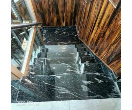 Cầu thang đá hoa cương màu đen 017 Cầu thang đá hoa cương màu đen 017