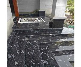 Cầu thang đá hoa cương màu đen 018 Cầu thang đá hoa cương màu đen 018