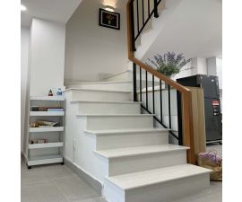 Cầu thang đá hoa cương trắng 055 Cầu thang đá hoa cương trắng 055
