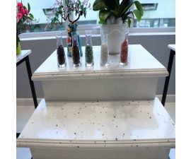 Cầu thang đá hoa cương trắng 097 Cầu thang đá hoa cương trắng 097