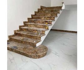 Cầu thang đá hoa cương vàng 003 Cầu thang đá hoa cương vàng 003