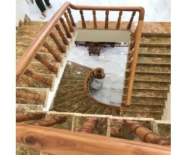 Cầu thang đá hoa cương vàng 058 Cầu thang đá hoa cương vàng 058